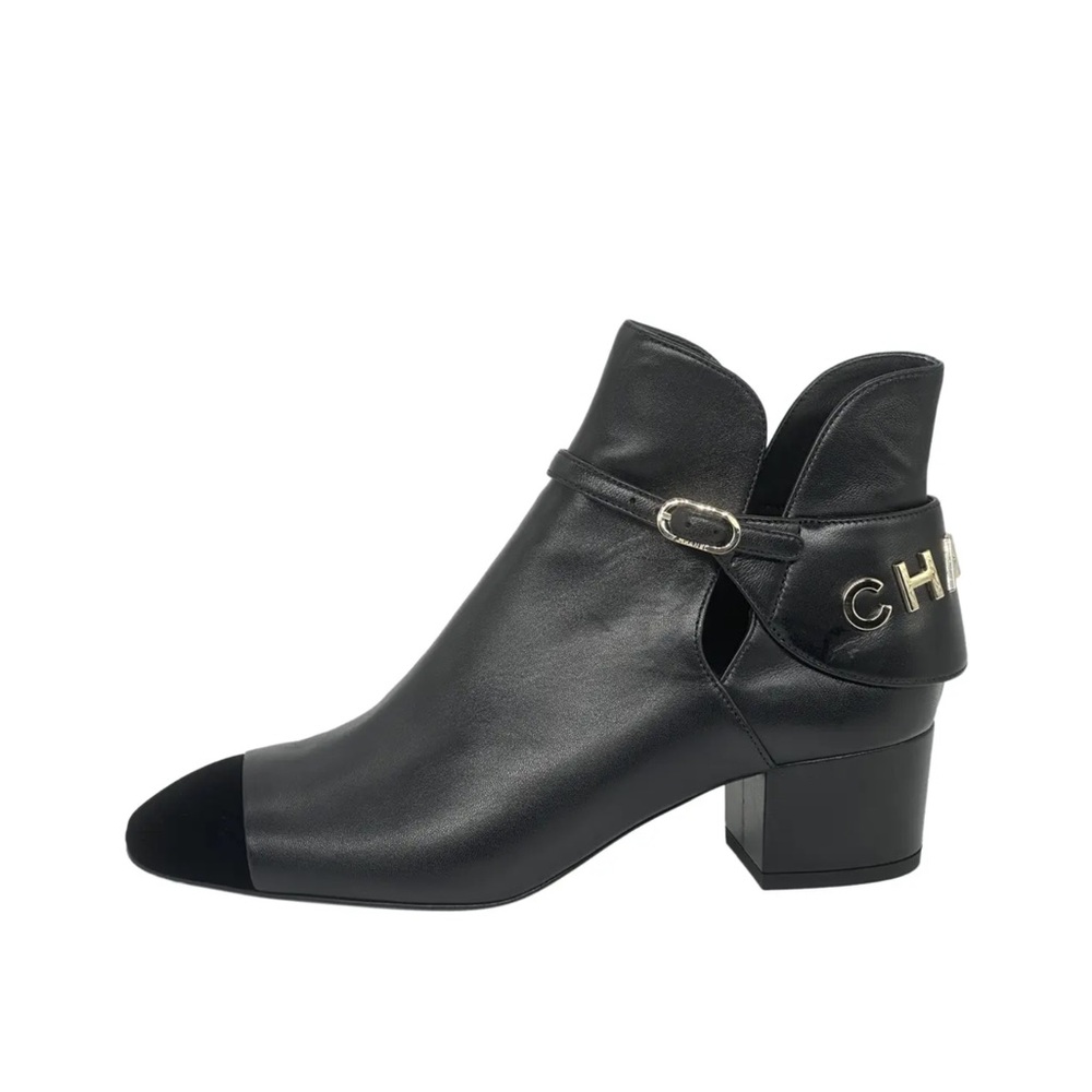 CHANEL Black Ankle Boots
